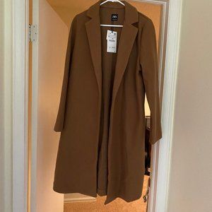 Zara Camel Lapel Coat - Size XL